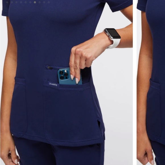 Jaanuu 4 pocket v neck scrub top - Picture 8 of 10